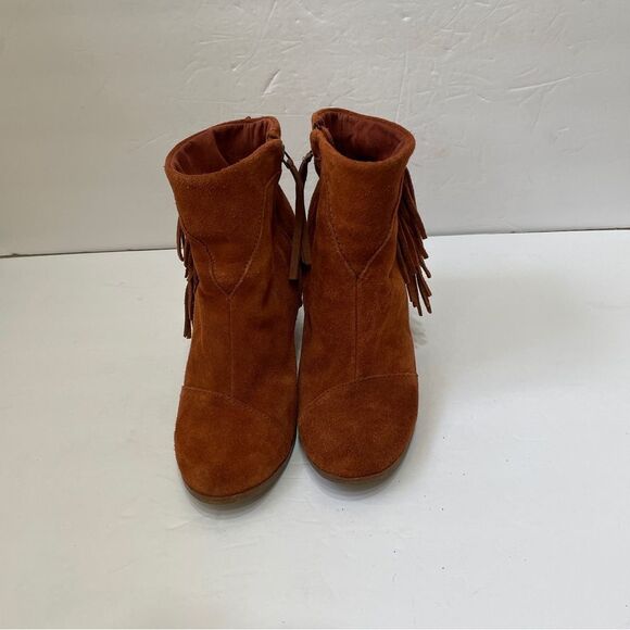 TOMS‎ FRINGE ANKLE BOOTS IN BROWN SUEDE - Picture 6 of 9